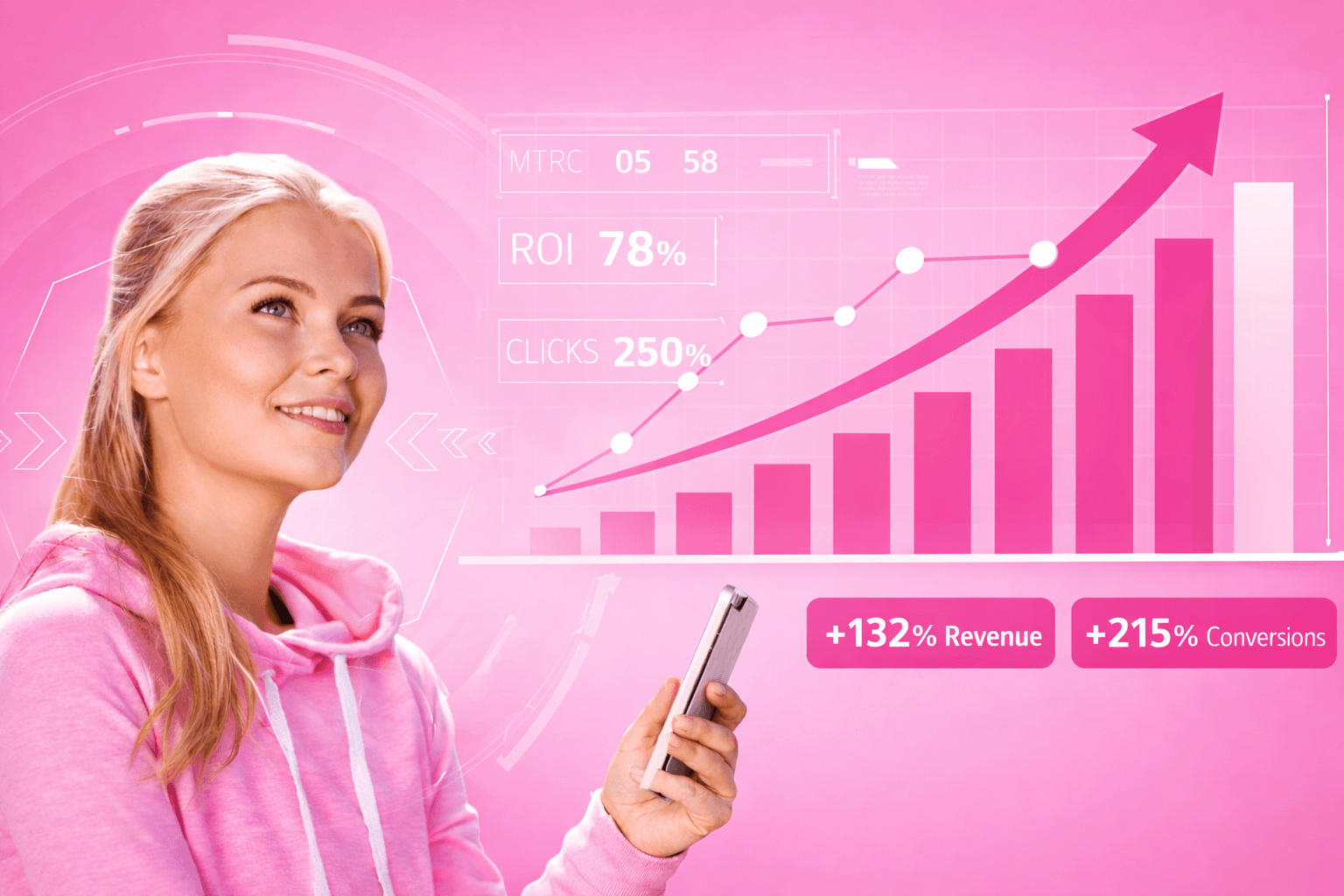 Fit data analytics illustration with digital interface